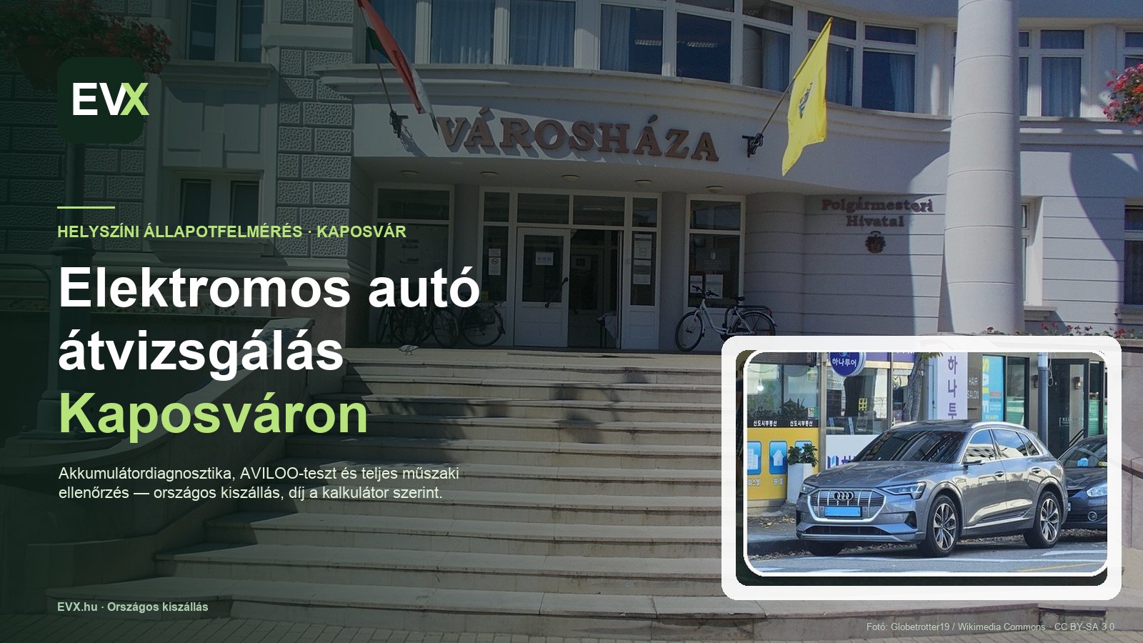 Kaposvár — országos kiszállású elektromos autó átvizsgálás és állapotfelmérés Kaposváron és környékén.