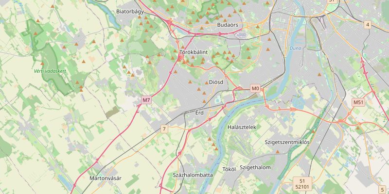 Érd és környéke térképe — a kiszállási terület áttekintése