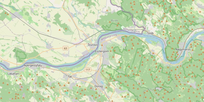 Esztergom és környéke térképe — a kiszállási terület áttekintése