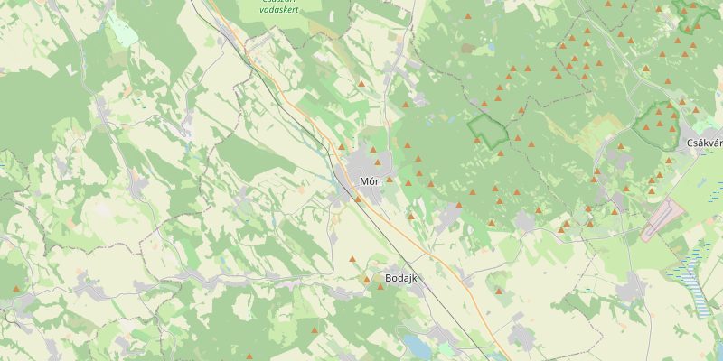 Mór és környéke térképe — a kiszállási terület áttekintése
