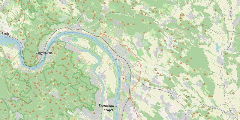 Vác és környéke térképe — a kiszállási terület áttekintése