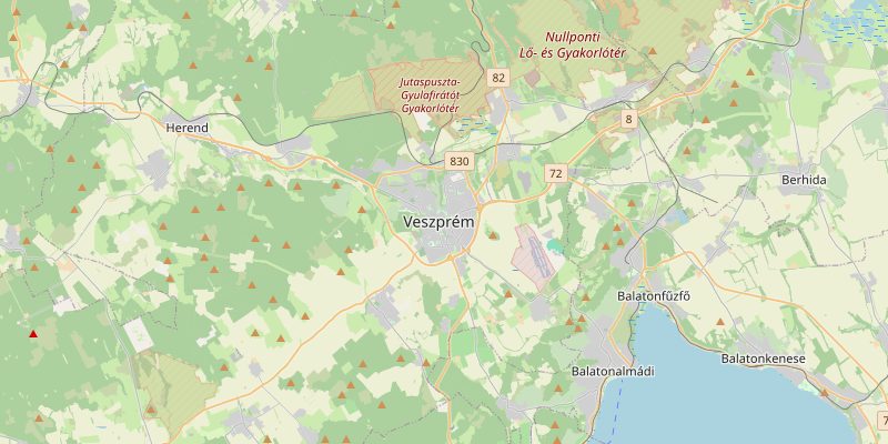 Veszprém és környéke térképe — a kiszállási terület áttekintése